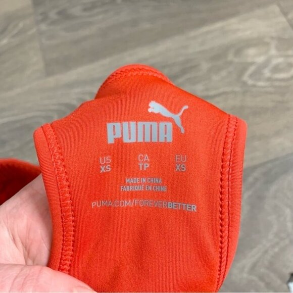 Puma Women's Sports Bra Tank Top Red Cropped Racerback Padded Size XS - Picture 8 of 11